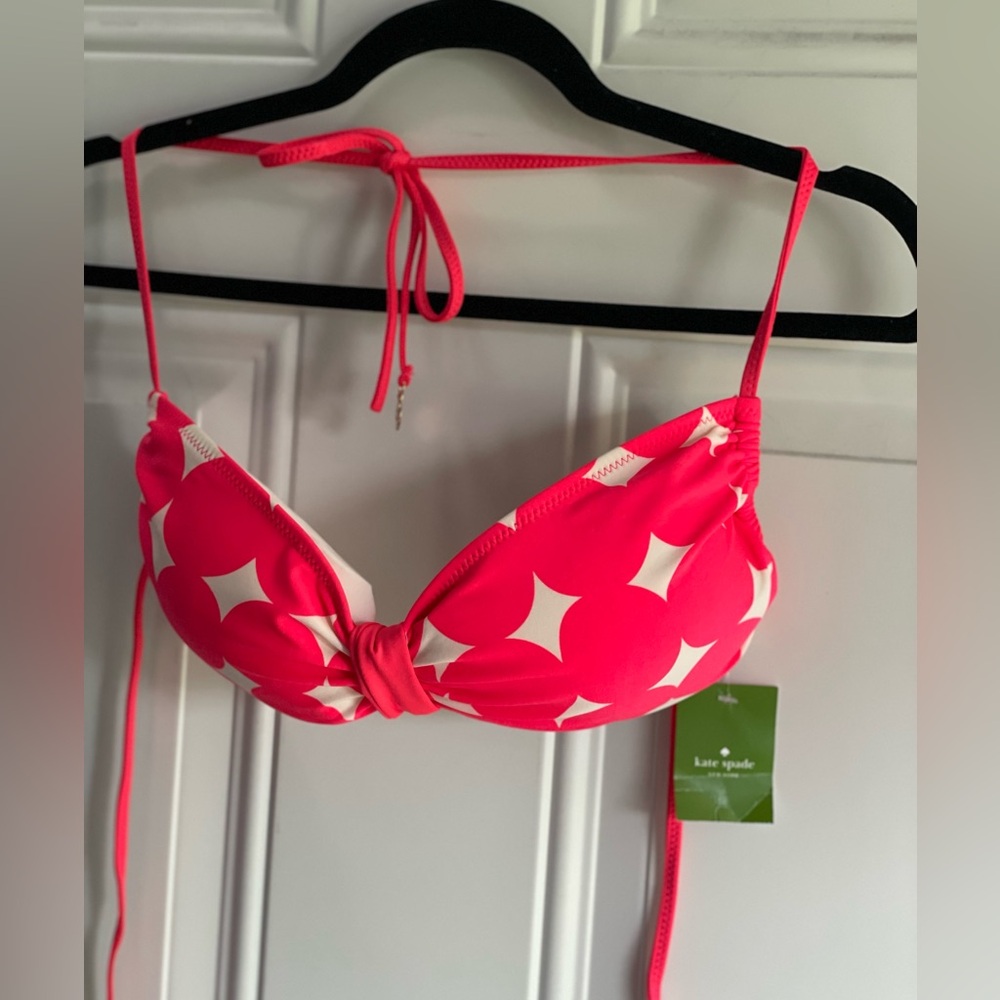 NWT RARE KATE SPADE Dive Right In Marmount Halter String Bikini Top In Geranium - Picture 4 of 17